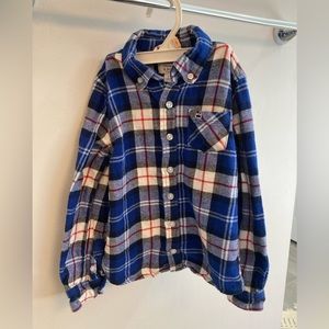 Crown & Ivy Boys size 6 blue Flannel Shirt long sleeve